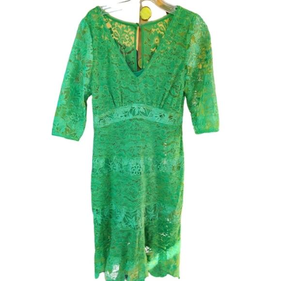 Tracy Reese x Anthropologie green lace dress 6 - Picture 1 of 9